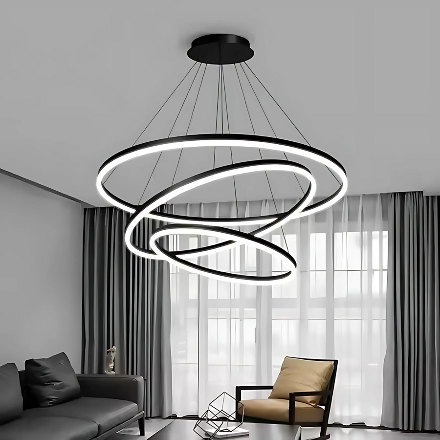 Lustra LED suspendata PAGANO 95W, Lumina Rece/Calda/Neutra, Negru, Inaltime Reglabila Lustre Moderne Default Title Alessandro Design