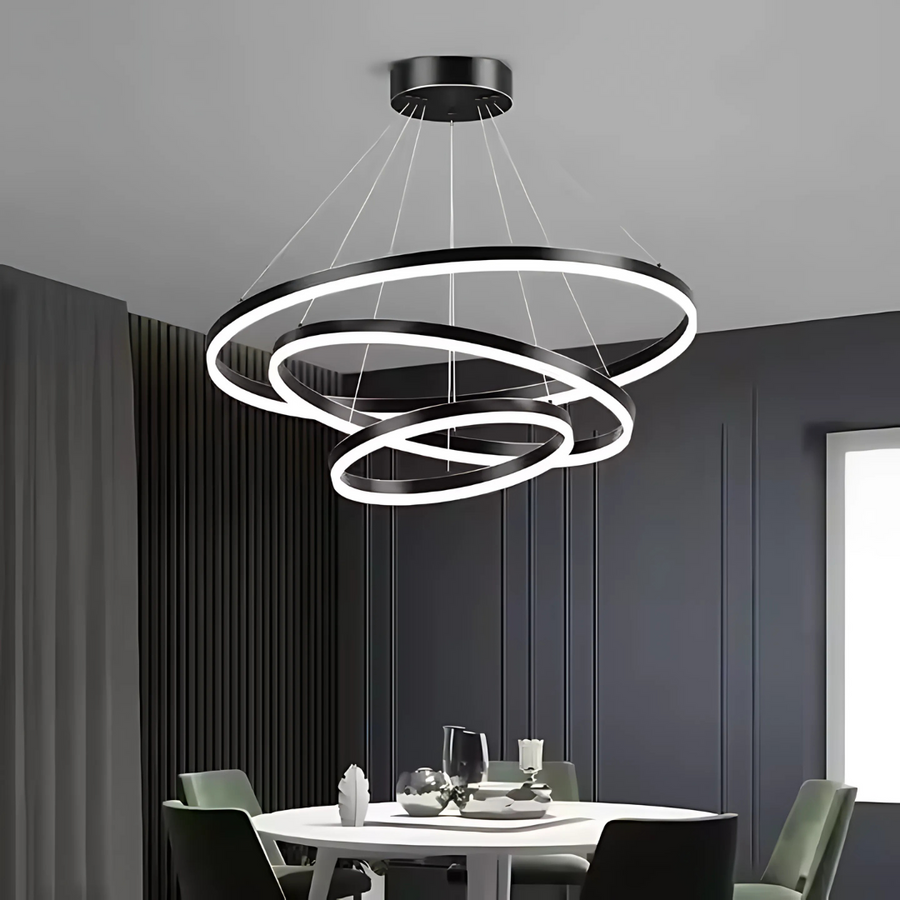 Lustra LED suspendata PAGANO 95W, Lumina Rece/Calda/Neutra, Negru, Inaltime Reglabila Lustre Moderne Default Title Alessandro Design