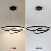 Lustra LED Suspendata PAGANO 47W, 3000K, 2 Cercuri, Negru, Inaltime Reglabila Lustre Moderne Default Title Alessandro Design