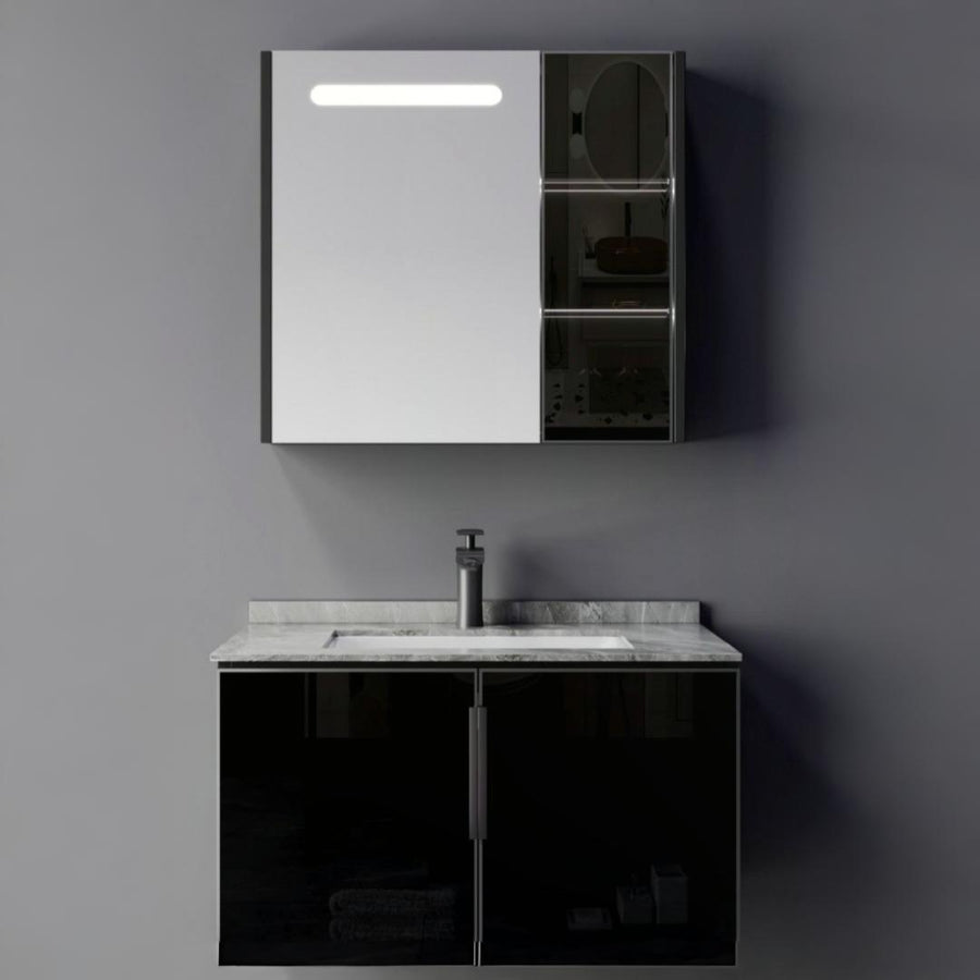 Set Mobilier pentru Baie RHODOS, 80cm, 2 Piese, Negru si Alb Mobilier Baie Default Title Alessandro Design
