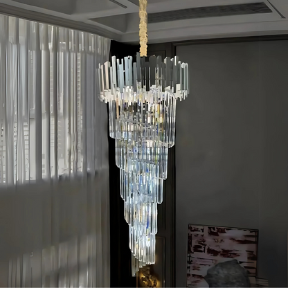 Candelabru Cristal BLOIS Ascendere E14, Diametru 60cm, Argintiu, Inaltime Reglabila Candelabre Cristal Default Title Alessandro Design
