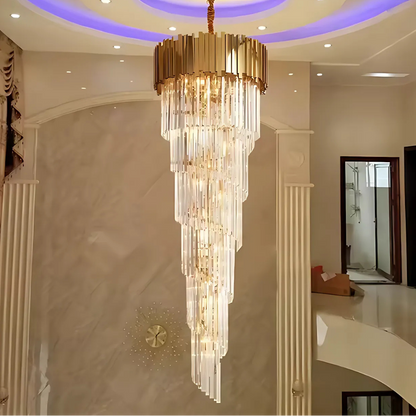Candelabru Cristal BLOIS Ascendere E14, Diametru 60cm, Auriu, Inaltime Reglabila Candelabre Cristal Default Title Alessandro Design