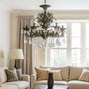 Candelabru Cristal SANSSOUCI Magno, 8xE14, Diametru 65cm, Alama Antichizata Candelabre Clasice Default Title Alessandro Design