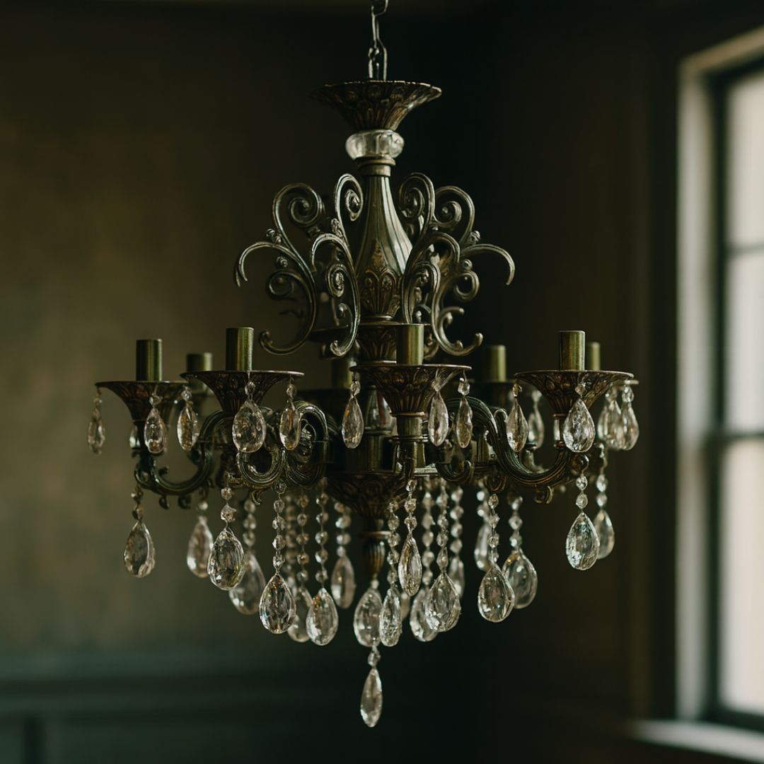 Candelabru Cristal SANSSOUCI Magno, 8xE14, Diametru 65cm, Alama Antichizata Candelabre Clasice Default Title Alessandro Design