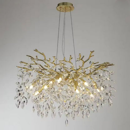 Candelabru Cristal WALTZ Rhapsody, 6x G9, Auriu, 45cm, Inaltime Reglabila, Metal si Cristal Candelabre Cristal Default Title Alessandro Design