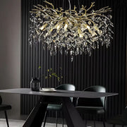 Candelabru Cristal WALTZ Rhapsody, 6x G9, Auriu, 45cm, Inaltime Reglabila, Metal si Cristal Candelabre Cristal Default Title Alessandro Design
