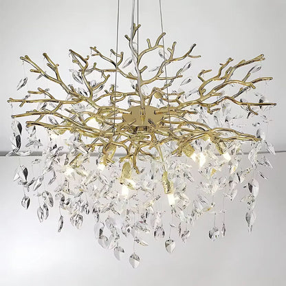 Candelabru Cristal WALTZ Rhapsody, 6x G9, Auriu, 45cm, Inaltime Reglabila, Metal si Cristal Candelabre Cristal Default Title Alessandro Design
