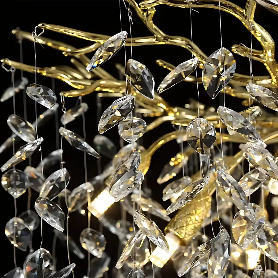 Candelabru Cristal WALTZ Rhapsody, 6x G9, Auriu, 45cm, Inaltime Reglabila, Metal si Cristal Candelabre Cristal Default Title Alessandro Design