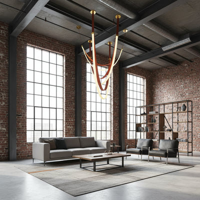 Candelabru Modern, LED, ARIA Largo, 34W, lumina Calda, Maro