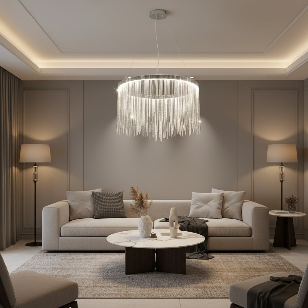 Lustra LED suspendata cu telecomanda ILLUMINA MAGNUS, 38W, lumina Rece/Calda/Neutra, Dimabila, Argintiu Candelabre Moderne Default Title Alessandro Design