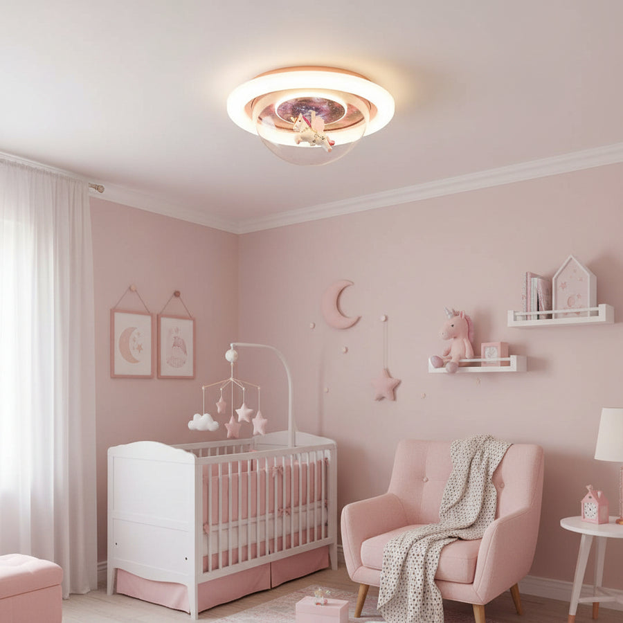 Lustra LED UNICORN, 60W, 50cm, lumina Rece/Calda/Neutra, Roz