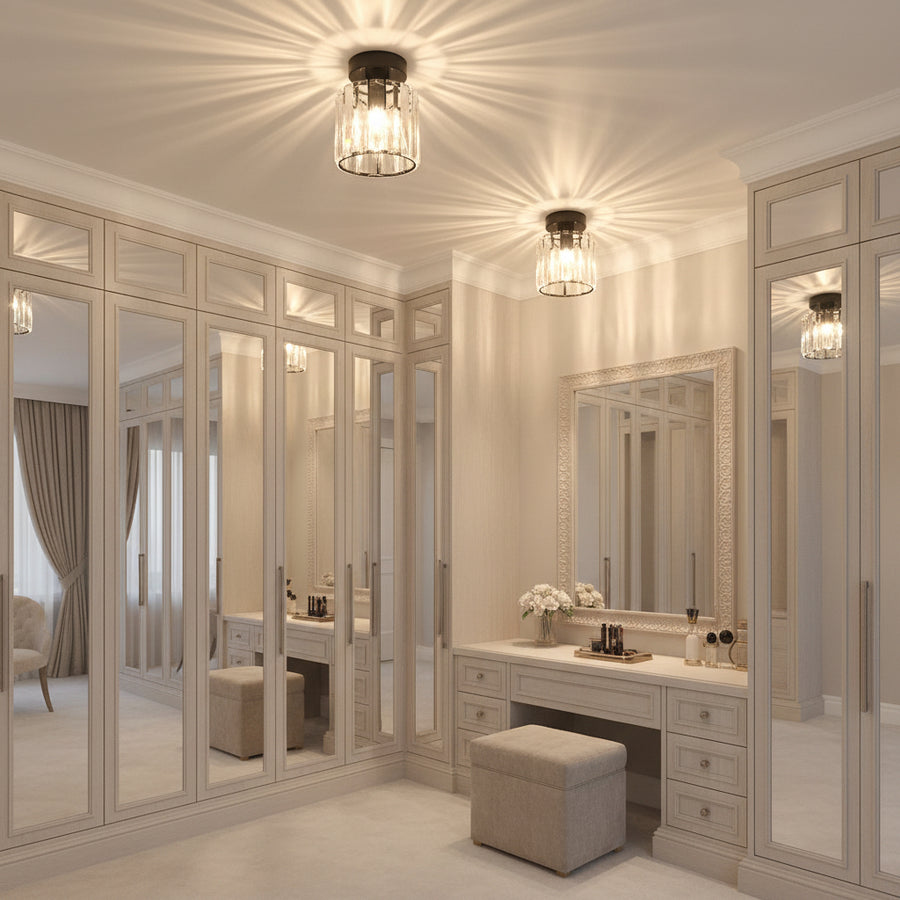 Lustra Clasica, Georgiana, 1x E27, Abajur Sticla, Negru, Metal si Sticla Lustre Clasice Default Title Alessandro Design