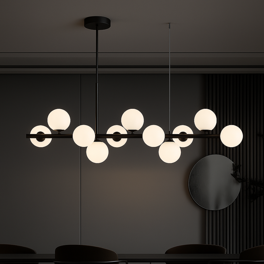Lustra cu bec moderna LOFT Pavilion, 11x G9, Negru, Metal, Inaltime Reglabila Lustre Moderne Default Title Alessandro Design
