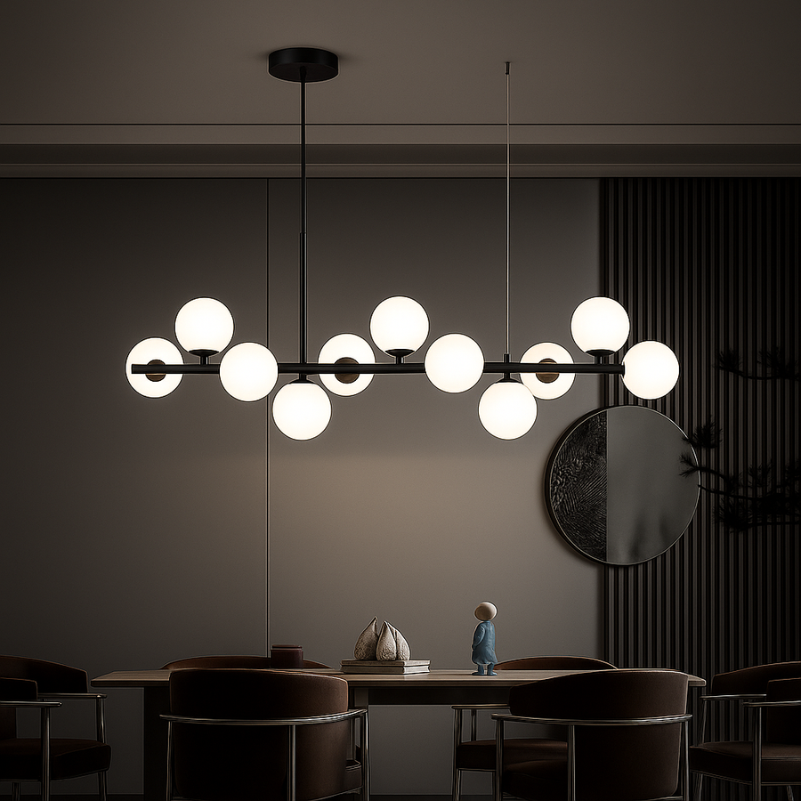 Lustra cu bec moderna LOFT Pavilion, 11x G9, Negru, Metal, Inaltime Reglabila Lustre Moderne Default Title Alessandro Design