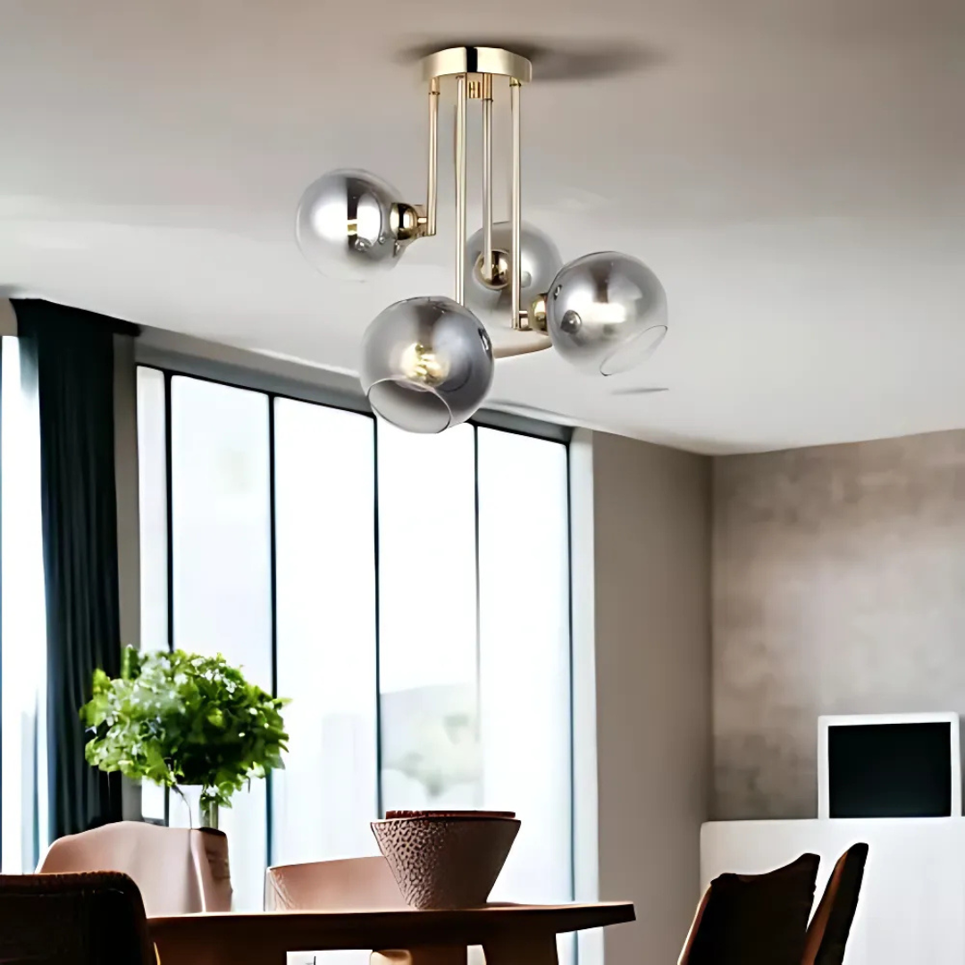 Lustra cu bec moderna MODUS, 4x E27, Auriu, Metal Lustre Moderne Default Title Alessandro Design