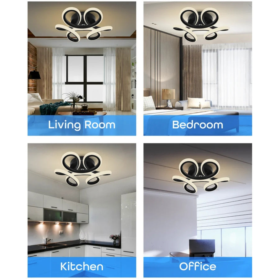 Lustra LED VERTEX HELIX, 65W, lumina Rece/Calda/Neutra, Negru Lustre LED Default Title Alessandro Design