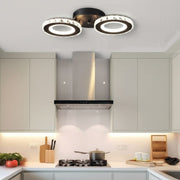 Lustra LED cu telecomanda si cristal NOVA ROTONDA 32W, 2 Cercuri, lumina Rece/Calda/Neutra, Dimabila, Negru Lustre LED Cristal Default Title Alessandro Design