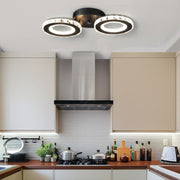 Lustra LED cu telecomanda si cristal NOVA ROTONDA 32W, 2 Cercuri, lumina Rece/Calda/Neutra, Dimabila, Negru Lustre LED Cristal Default Title Alessandro Design