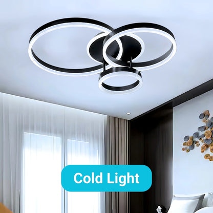 Lustra LED cu telecomanda RIGA LILITH, 68W, 3 Cercuri, lumina Rece/Calda/Neutra, Dimabila, Negru Lustre LED cu Telecomanda Default Title Alessandro Design