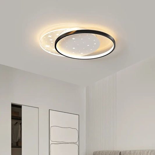 Lustra LED cu telecomanda LUNARO 110W, 2 Cercuri, lumina Rece/Calda/Neutra, Dimabila, Negru Alb Lustre LED cu Telecomanda Default Title Alessandro Design