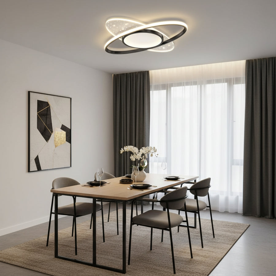 Lustra LED cu telecomanda VARIO 69W, Oval , lumina Rece/Calda/Neutra, Dimabila, Negru Lustre LED cu Telecomanda Default Title Alessandro Design