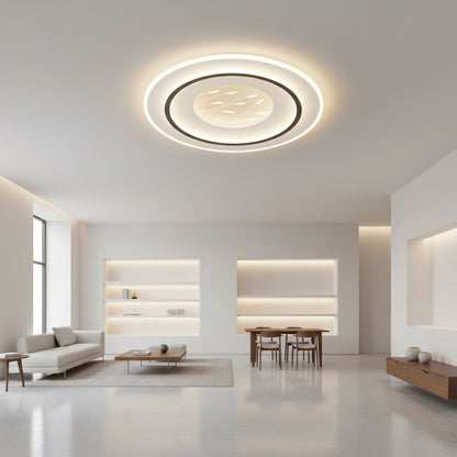 Lustra LED cu telecomanda LINEA 125W, Ø50cm, Rotunda, lumina Rece/Calda/Neutra, Dimabila, Negru