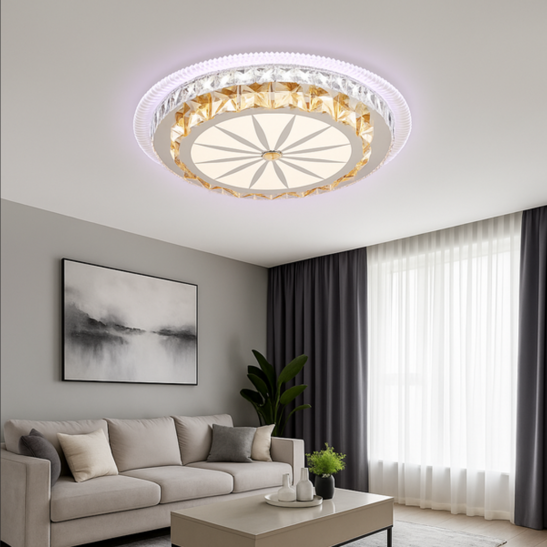 Lustra LED cu telecomanda DAVIDE RGB 62W, lumina Albastra/Rece/Calda, Dimabila, Alb Lustre LED cu Telecomanda Default Title Alessandro Design