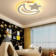 Lustra LED Nova cu Telecomanda, 89W, Dimabil, Forma Luna si Stea, Alb Lustre LED cu Telecomanda Default Title Alessandro Design