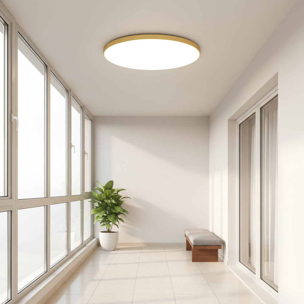 Plafoniera LED SOLIS 27cm 20W Lumina Rece Auriu Plafoniere LED Default Title Alessandro Design