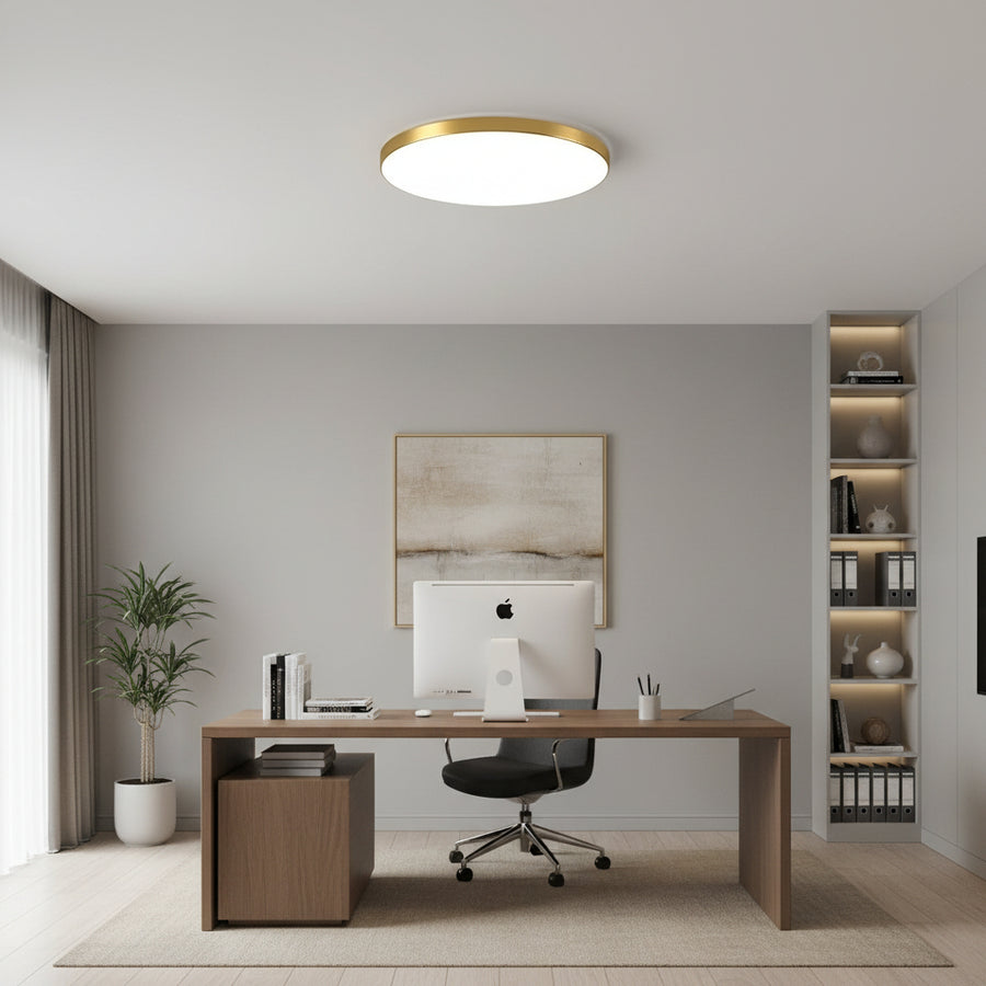 Plafoniera LED SOLIS 37cm 33W Lumina Rece Auriu