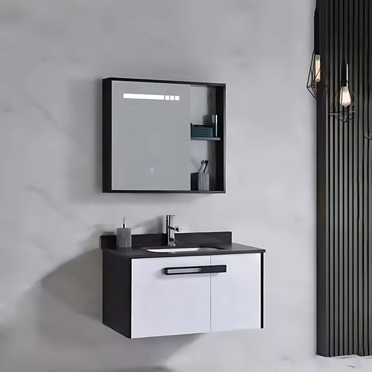 Set Mobilier pentru Baie CRETA, 60x50cm, 2 Piese, Negru si Alb Mobilier Baie Default Title Alessandro Design