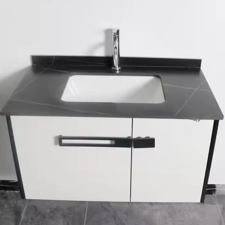 Set Mobilier pentru Baie CRETA, 60x50cm, 2 Piese, Negru si Alb Mobilier Baie Default Title Alessandro Design