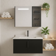 Set Mobilier pentru Baie RHODOS, 80cm, 2 Piese, Negru si Alb Mobilier Baie Default Title Alessandro Design