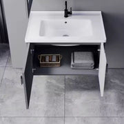 Set Mobilier pentru Baie MYKONOS, Dulap Lavoar+Dulap Oglinda 60cm, 2 Piese, Gri si Alb Mobilier Baie Default Title Alessandro Design