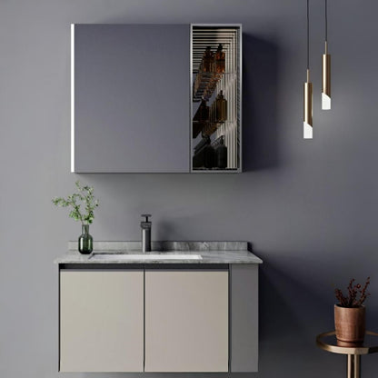 Set Mobilier pentru Baie ZAKYNTHOS, 80cm, 2 Piese, Gri si Crem Mobilier Baie Default Title Alessandro Design