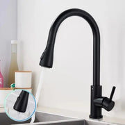 Baterie Bucatarie cu Dus Extractibil, Pipa cu Touch pentru Pornire/Oprire, Inox SUS304, Negru, CF/TOUCH/2 Baterii de Bucatarie Default Title Alessandro Design