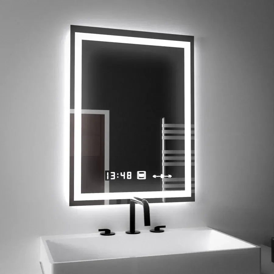Oglinda LED Rectangulara, 45x60cm, Verite MotionGlow Marcello, Sistem Dezaburire, Ceas & Termometru, Dimabila Oglinzi Marcello Default Title Alessandro Design