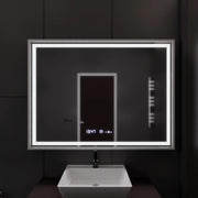 Oglinda LED Rectangulara, 120x80cm, Verite Imperial Silver Motion Glow Marcello, Sistem Dezaburire, Ceas & Termometru, Dimabila Oglinzi Marcello Default Title Alessandro Design