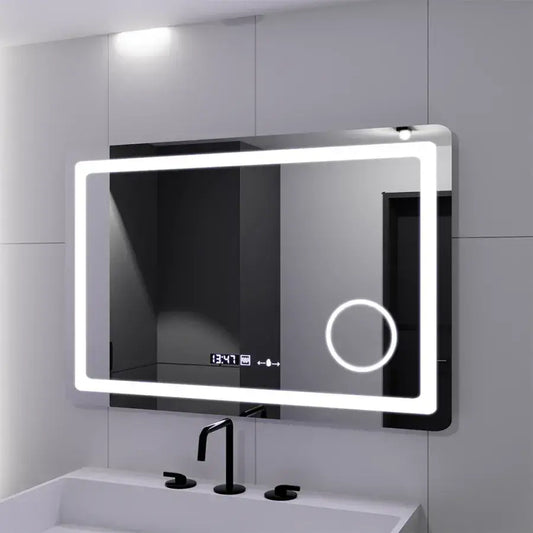 Oglinda LED Rectangulara, 90x60cm, Souverain MotionGlow Marcello, Sistem Dezaburire, Ceas & Termometru, Lupa Cosmetica, Dimabila Oglinzi Marcello Default Title Alessandro Design