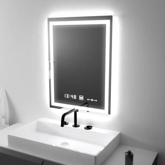 Oglinda LED Rectangulara, 45x60cm, Verite MotionGlow Marcello, Sistem Dezaburire, Ceas & Termometru, Dimabila Oglinzi Marcello Default Title Alessandro Design