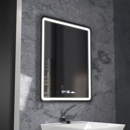 Oglinda LED Rectangulara, 75x90cm, Favola MotionGlow Marcello, Sistem Dezaburire, Ceas & Termometru, Dimabila