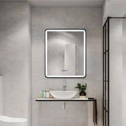 Oglinda LED Rectangulara 70x90cm EDGE Touch Sistem Dezaburire, Rama Neagra Oglinzi Korman E Default Title Alessandro Design