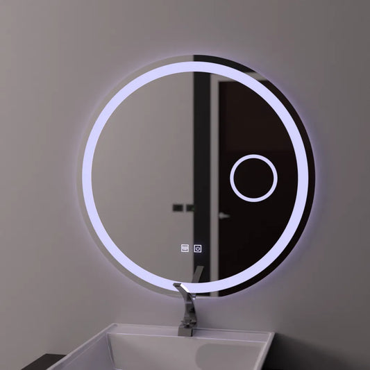 Oglinda LED Rotunda 70cm, Touch Luxor, Sistem Dezaburire, Dimabila Oglinda Baie cu LED si Dezaburire Default Title Alessandro Design