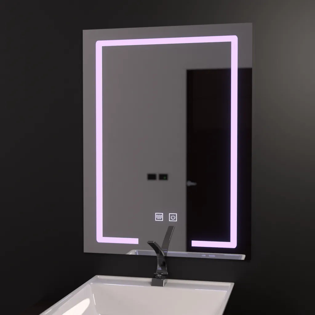 Oglinda LED Rectangulara 60x80cm, Touch Vesta, Sistem Dezaburire, Dimabila Oglinda Baie cu LED si Dezaburire Default Title Alessandro Design
