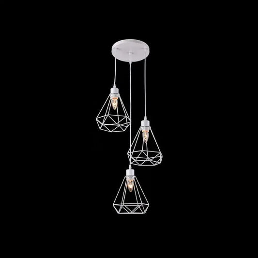 Lustra Forma Diamant, STRUKTUR, 3xE27, Alb, Metal Lustre Industrial Default Title Alessandro Design