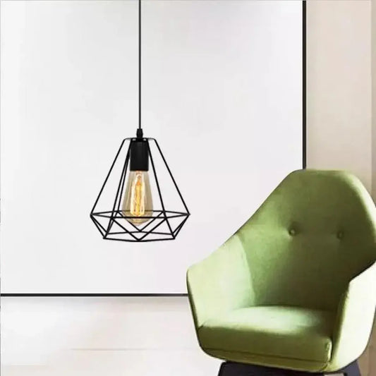 Lustra Forma Diamant, STRUKTUR, 1xE27, Negru, Metal Lustre Industrial Default Title Alessandro Design