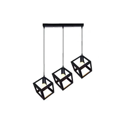Lustra Forma Cub, STRUKTUR Linear Trio, 3x E27, Negru, Metal Lustre Industrial Default Title Alessandro Design