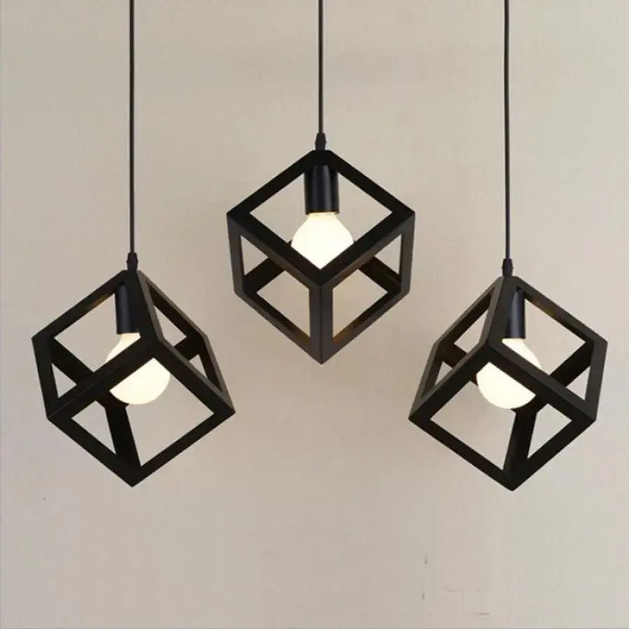 Lustra Forma Cub, STRUKTUR Linear Trio, 3x E27, Negru, Metal Lustre Industrial Default Title Alessandro Design