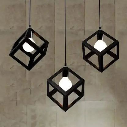Lustra Forma Cub, STRUKTUR Linear Trio, 3x E27, Negru, Metal Lustre Industrial Default Title Alessandro Design