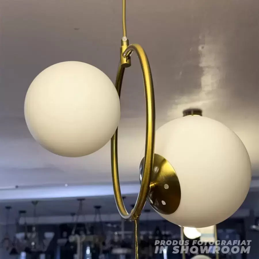 Lustra LOFT Atelier, 2x E27, Alb Auriu, Metal, Inaltime Reglabila Lustre Moderne Default Title Alessandro Design